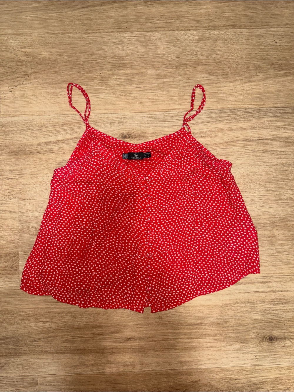 Volcom Red Polka Dot Spaghetti Strap Camisole